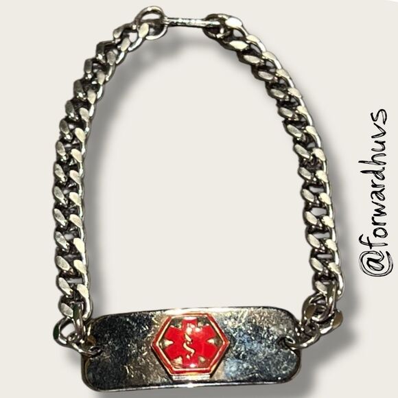 Bundle Sale 3 for $15 |  Stainless Steel Alert Bracelet – “DIABETIC” - Picture 6 of 10